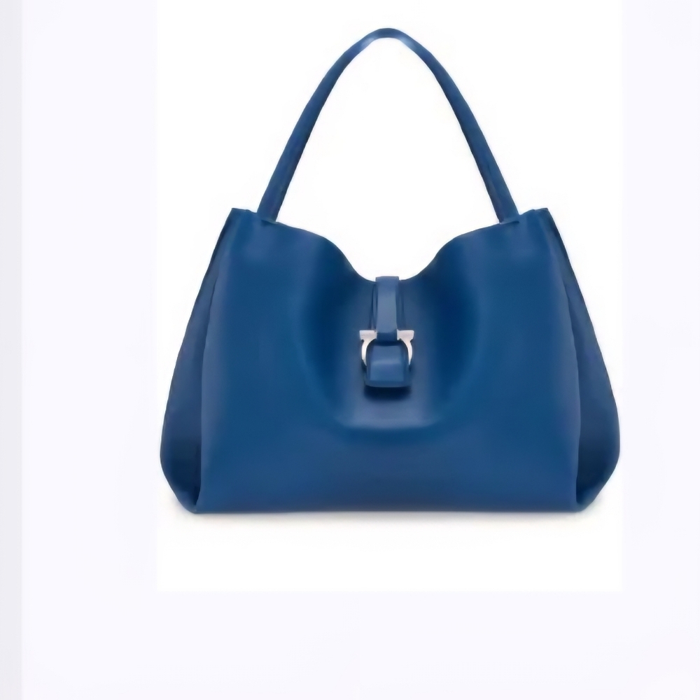 Ferragamo Teal Medium Tote EUC